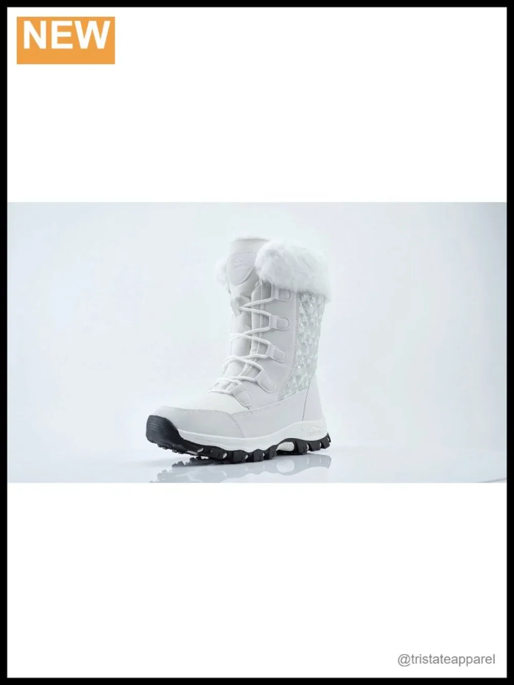 Women's Winter Snow Boots Water Resistant Faux Fur Lining Lace Up Mid-Calf